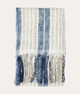 Beige och blå pläd