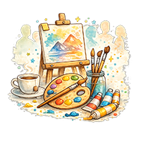 Ikon som representerar gruppbokningar för kreativa aktiviteter