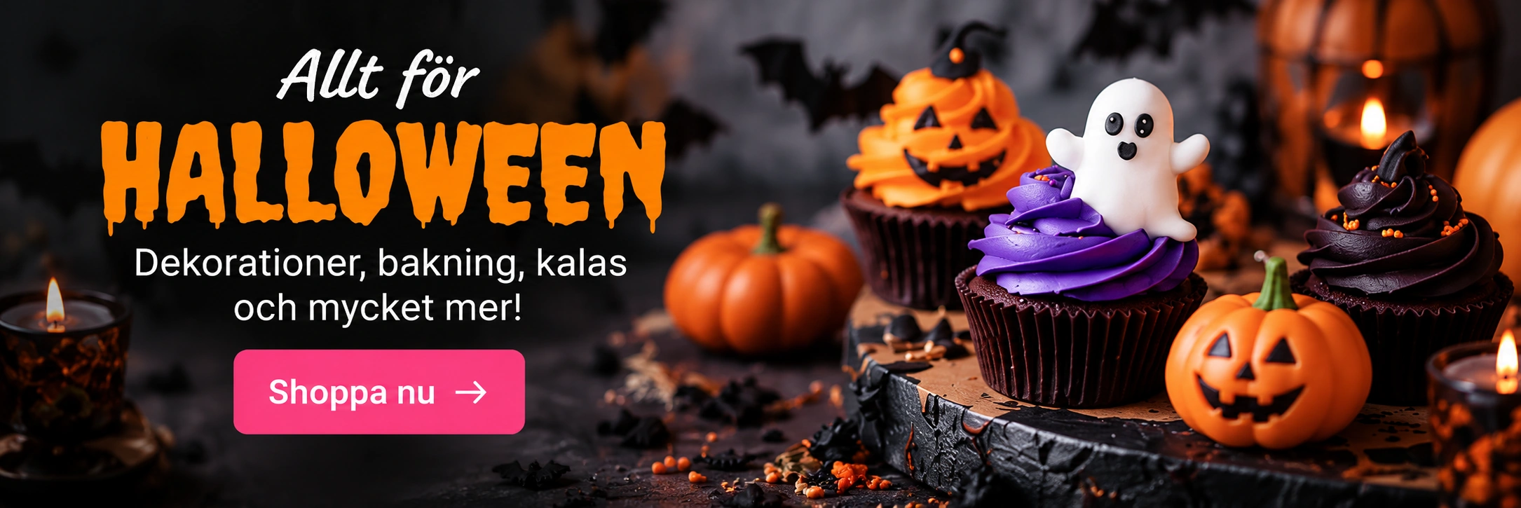 Allt för Halloween – dekorationer, bakning, kalas och mycket mer. Shoppa nu.